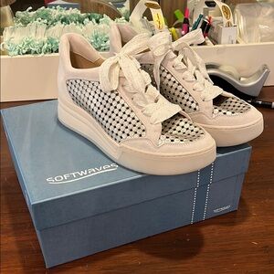 Women's White and Black Sneakers